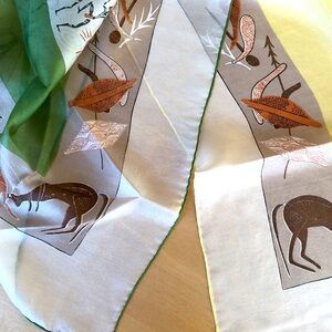 Two exquisite Australian themed silk scarves